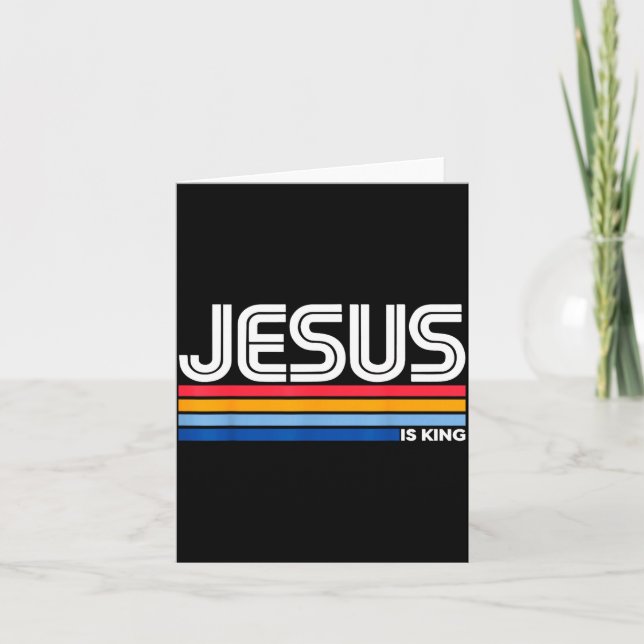 Jesus Is King Christian Cross God Faith Bible Reli Card (Front)