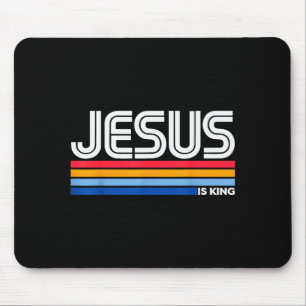Jesus Is King Christian Cross God Faith Bible Reli Mouse Pad