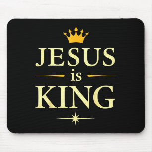 Jesus Is King _ Christian Faith Design Mouse Pad