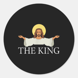 Jesus Is King Christian Religious Faith  Classic Round Sticker