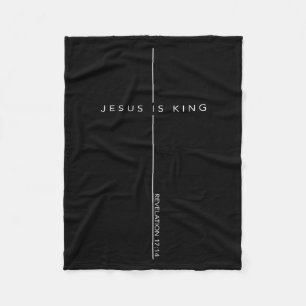 Jesus Is King Cross Christian Faith Bible Verse  Fleece Blanket
