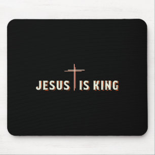 Jesus Is King Cross God Christian Graphic Mouse Pad