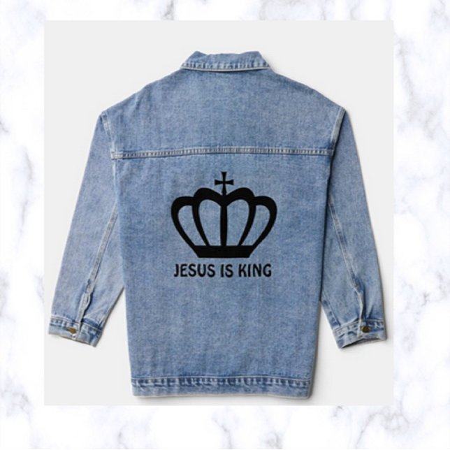 Jesus is King Denim Jacket (Creator Uploaded)
