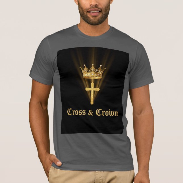 Jesus Is King Gold Crown Christian Men’s T-Shirt (Front)
