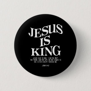 Jesus Is King John Bible Verse Christian Religious 6 Cm Round Badge