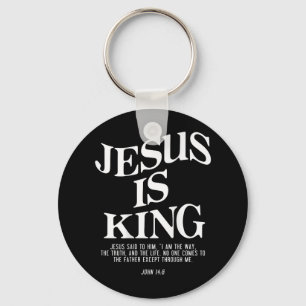 Jesus Is King John Bible Verse Christian Religious Key Ring