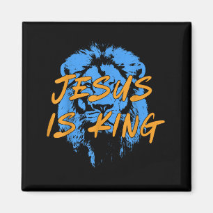 Jesus Is King Lion Of Judah Design Faith Tee Magnet