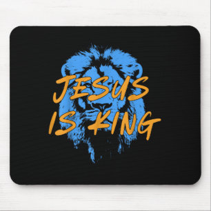 Jesus Is King Lion Of Judah Design Faith Tee  Mouse Pad