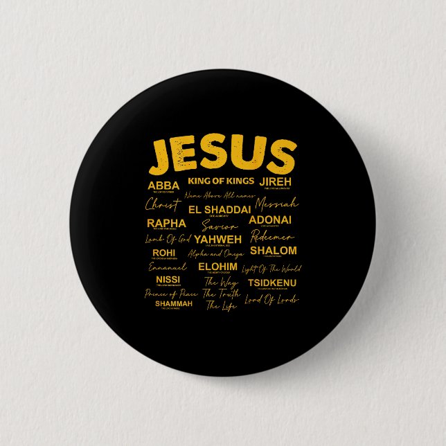 Jesus Is King Names Of God Hebrew Jesus Christian  6 Cm Round Badge (Front)