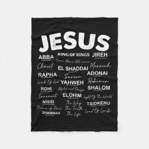 Jesus Is King Names Of God Hebrew Jesus Christian  Fleece Blanket