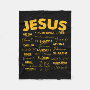 Jesus Is King Names Of God Hebrew Jesus Christian  Fleece Blanket