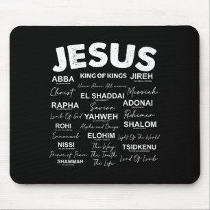 Jesus Is King Names Of God Hebrew Jesus Christian Mouse Pad