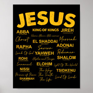 Jesus Is King Names Of God Hebrew Jesus Christian  Poster