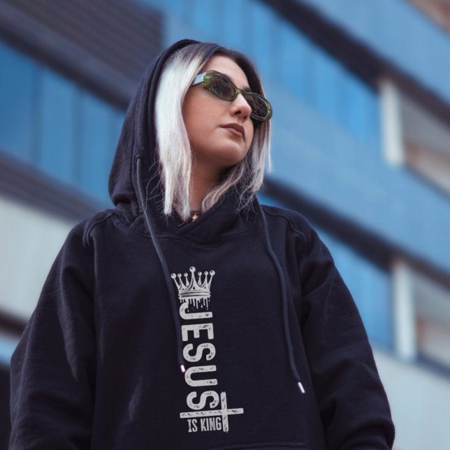 Jesus Is King | White Vintage Christian Crown  Hoodie (Creator Uploaded)
