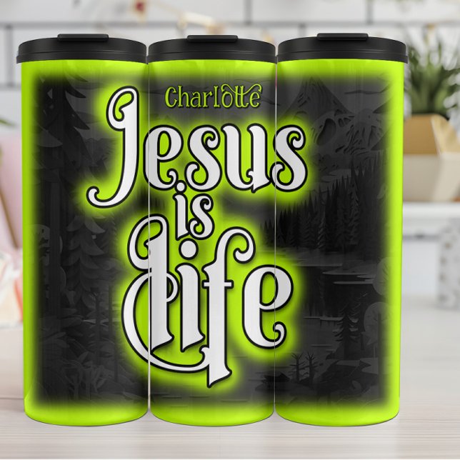 Jesus Is Life Glowing Message Thermal Tumbler (Creator Uploaded)