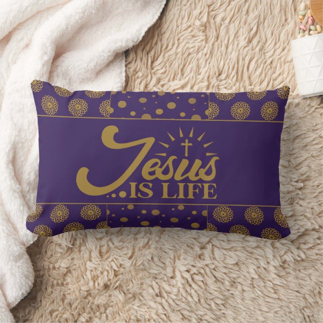 Jesus is Life Lumbar Pillow (Blanket)