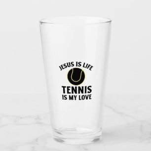 Jesus is life tennis is my love glass