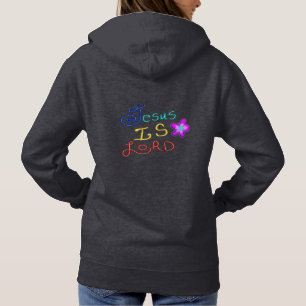Jesus is LORD Faith Quote with Colourful Text Hoodie