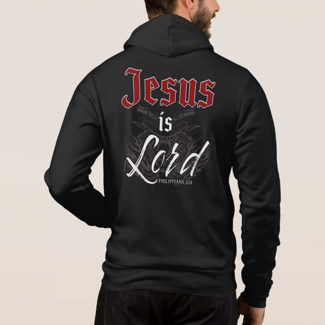 Jesus is Lord – Motorcycle Christian Faith Gospel  Hoodie (Back)