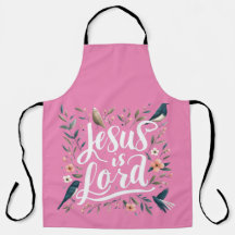 Jesus is Lord Pink Birds Floral Design 