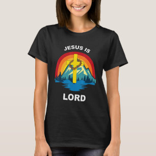 Jesus Is Lord Sunset Cross Crown Of Thorns Christi T-Shirt