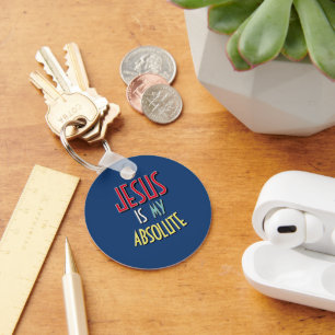 JESUS Is My Absolute Christian Faith Quote Key Ring