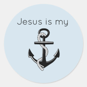 Jesus is my Anchor Classic Round Sticker