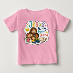 Jesus Is My Best Friend Cute Kids Christian  Baby T-Shirt