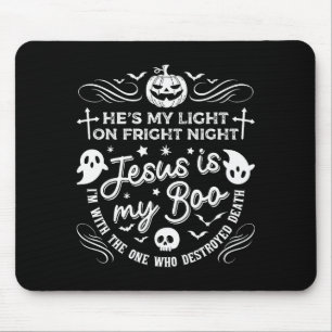 Jesus Is My Boo Christian Halloween Ghost Pumpkin Mouse Pad