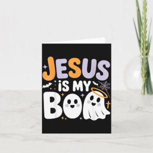 Jesus Is My Boo Cute Christian Halloween Ghost Fun Card