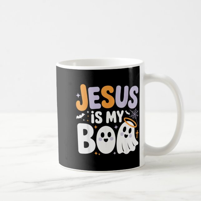 Jesus Is My Boo Cute Christian Halloween Ghost Fun Coffee Mug (Right)