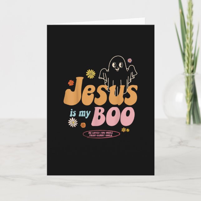 Jesus Is My Boo He Loves You More Playful Faith St Card (Front)