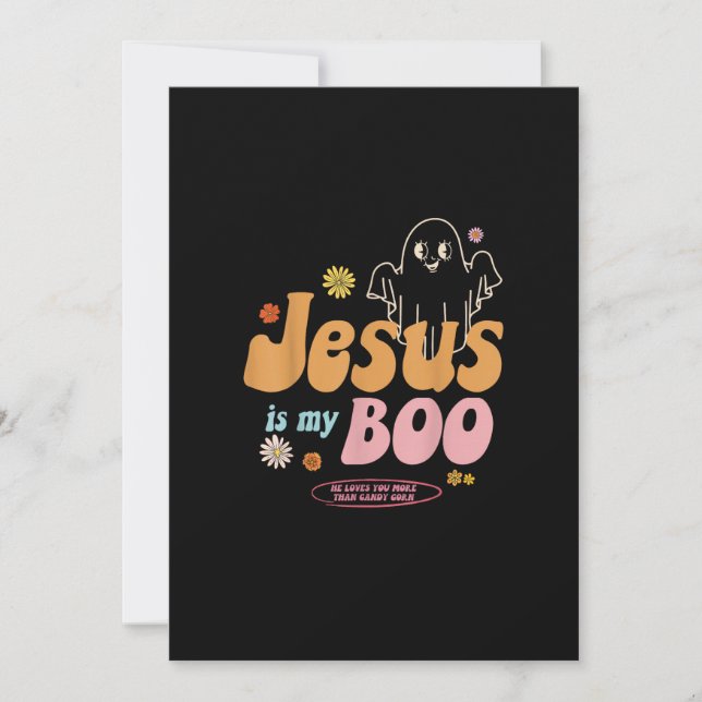 Jesus Is My Boo He Loves You More Playful Faith St Holiday Card (Front)