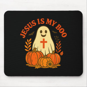 Jesus Is My Boo Shirt Cute Christian Ghost Hallowe Mouse Pad