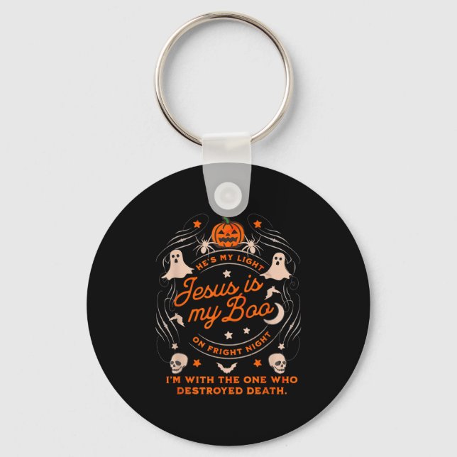Jesus Is My Boo Soky Christian Funny Halloween  Key Ring (Front)