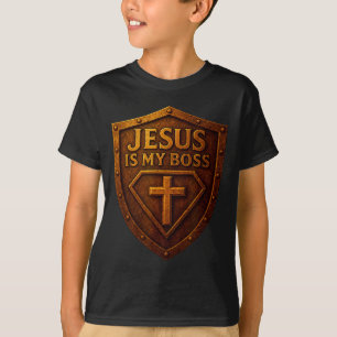 Jesus Is My Boss Christian Shield Superhero _1 T-Shirt