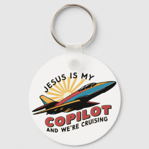 Jesus Is My Copilot And We're Cruising Funny   Key Ring