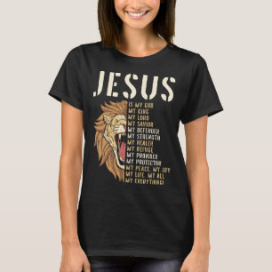 Jesus Is My God Lion Of Judah Christian Religious  T-Shirt
