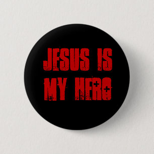 "Jesus Is My HERO" pinback button