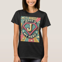 Jesus is my Hero women's superhero comic design