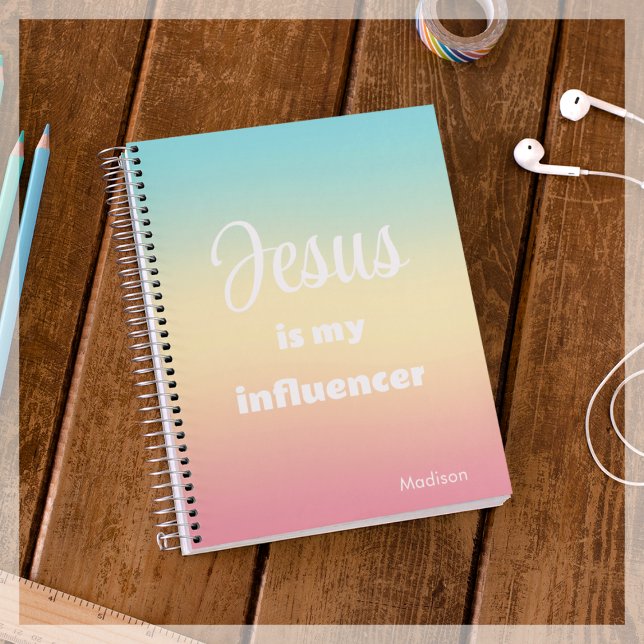 Jesus is my Influencer | Personalised Rainbow  Notebook (Creator Uploaded)