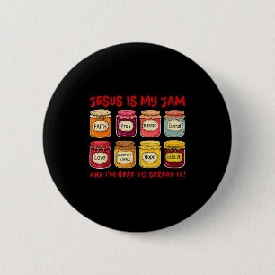 Jesus Is My Jam And Im Here To Spread Christian Bi 6 Cm Round Badge