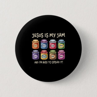 Jesus Is My Jam And Im Here To Spread Christian Bi 6 Cm Round Badge