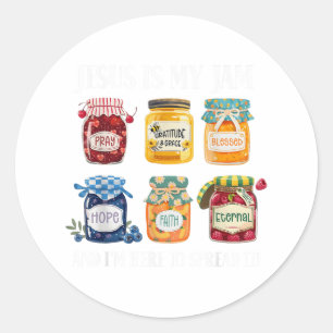 Jesus Is My Jam And Im Here To Spread Christian Bi Classic Round Sticker