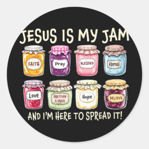 Jesus Is My Jam And Im Here To Spread Christian Bi Classic Round Sticker