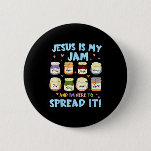 Jesus Is My Jam And Im Here To Spread It Christian 6 Cm Round Badge