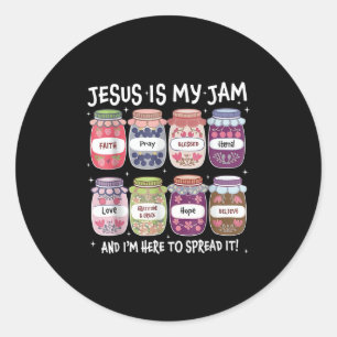 Jesus Is My Jam And Im Here To Spread It Christian Classic Round Sticker