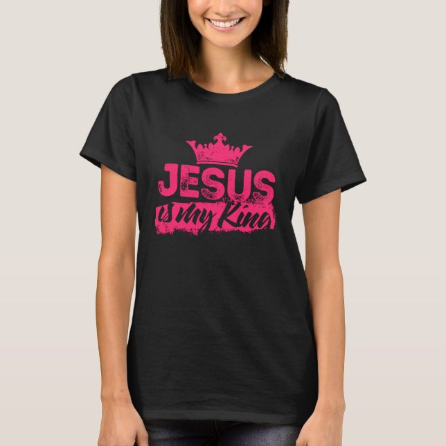 Jesus Is My King Christian Christianity Quote Men  T-Shirt (Front)