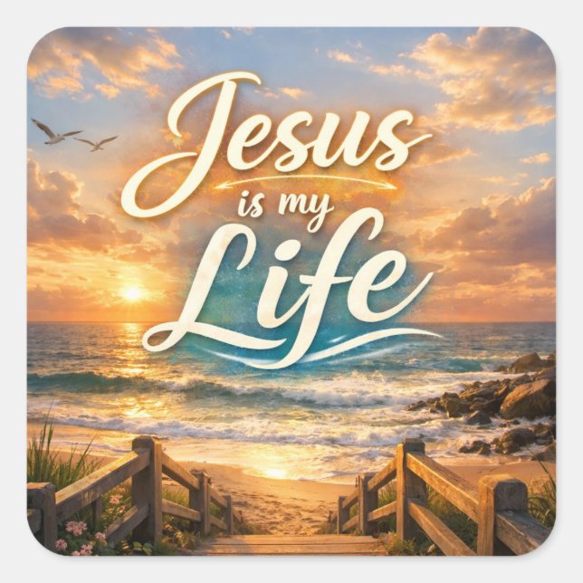 Jesus Is My Life Christian Sticker (Front)