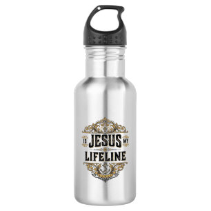 Jesus Is My Lifeline Vintage Christian Shirt Desig 532 Ml Water Bottle